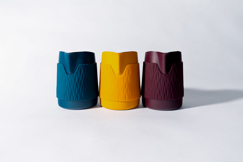 NEW!! 15OZ SLOW POUR SUPPLY® X WPM Monochrome Handleless Latte Art Pitcher with Soft Touch Silicone Wrap